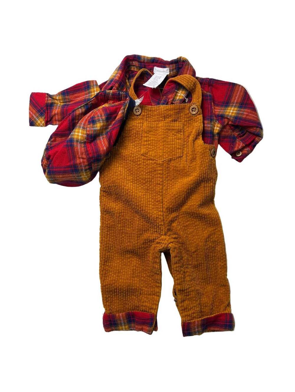 Tahari Fall Overall Baby Boy Three Piece Set 0-3M New